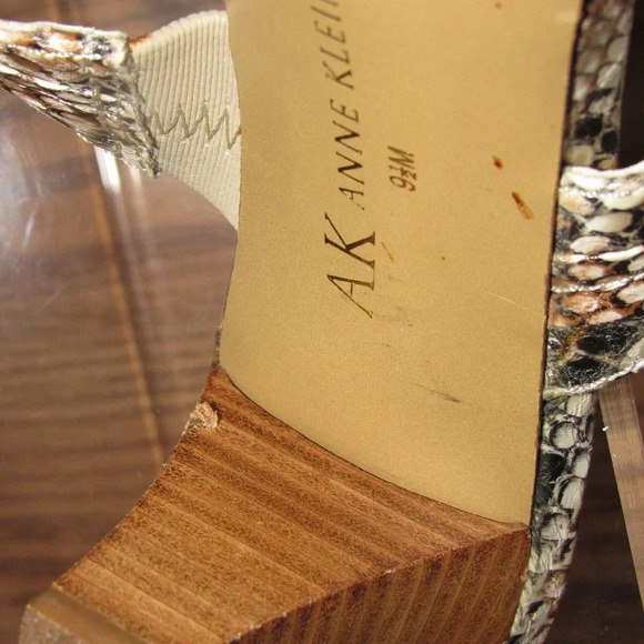 ANNE KLEIN Hinda Black Reptile Print Mules 9.5M - Picture 7 of 7